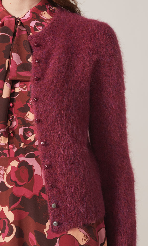 Isla Alpaca Cardigan Berry