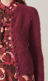 Isla Alpaca Cardigan Berry