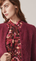 Isla Alpaca Cardigan Berry