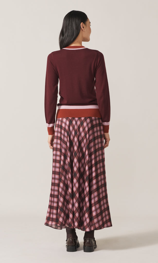 Exeter LS Merino Crew Bordeaux