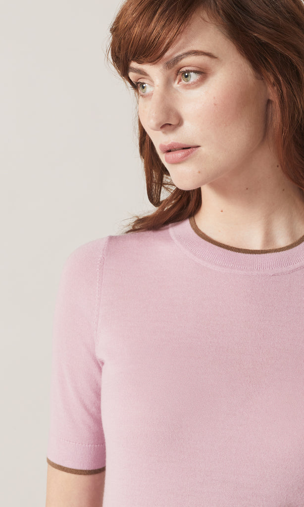 Exeter S/S Merino Pink Marle