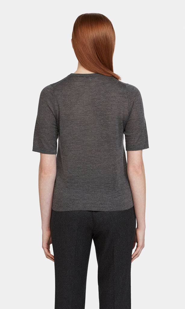 Albany Cashmere Tee Charcoal