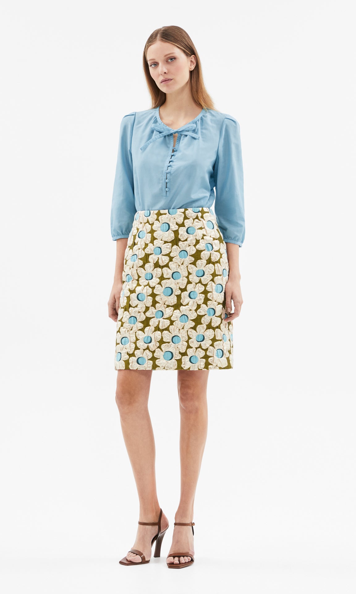 Anvers 3/4 Sleeve Blouse Aqua