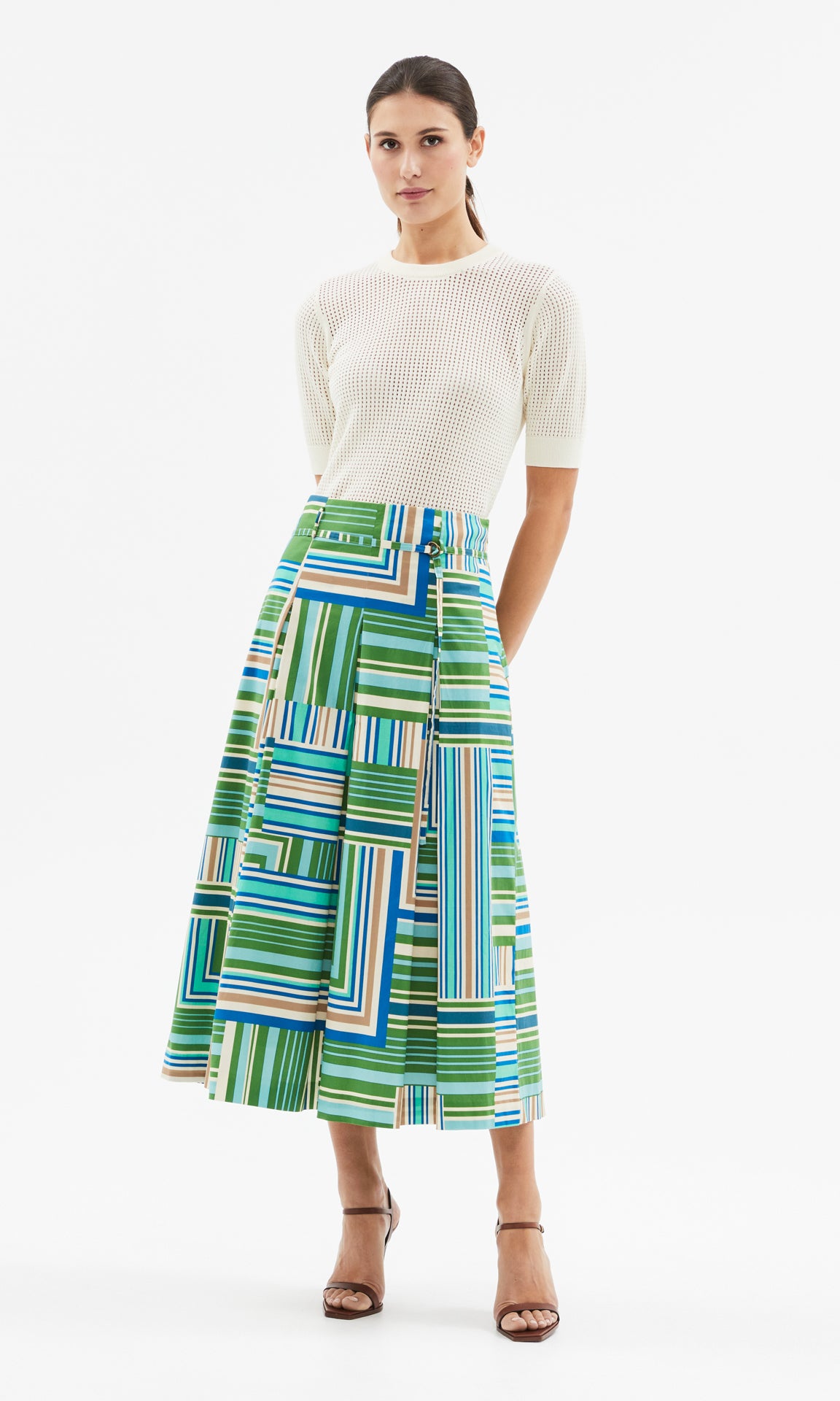 Tapetta A-line Skirt Green/Blue