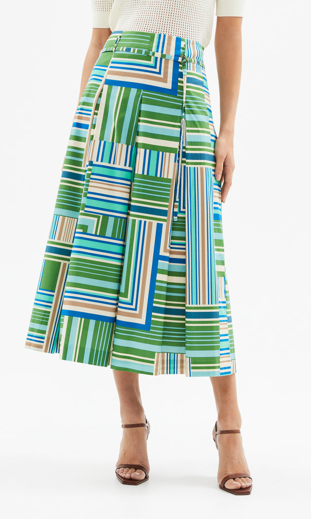 Tapetta A-line Skirt Green/Blue