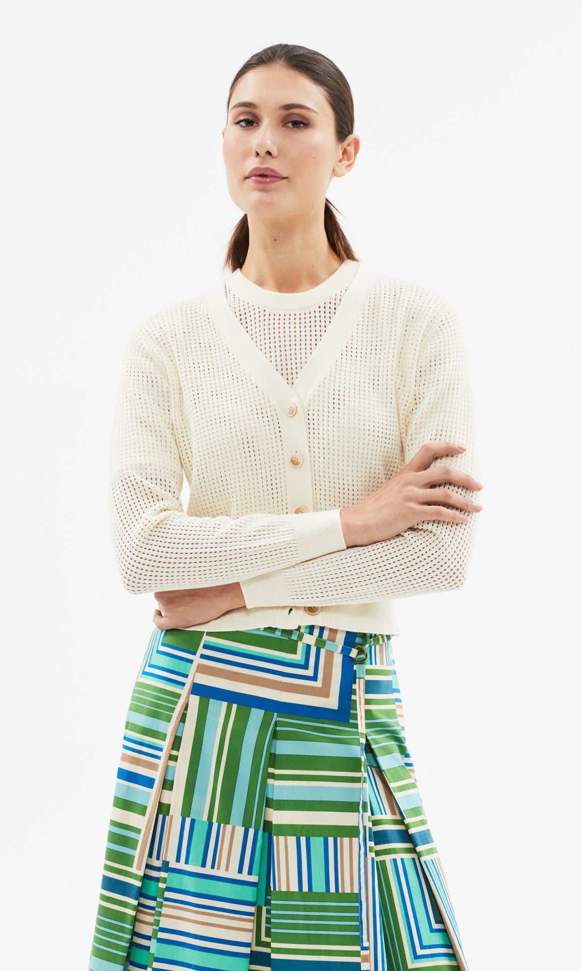 Imperial Vee Cardigan Ivory