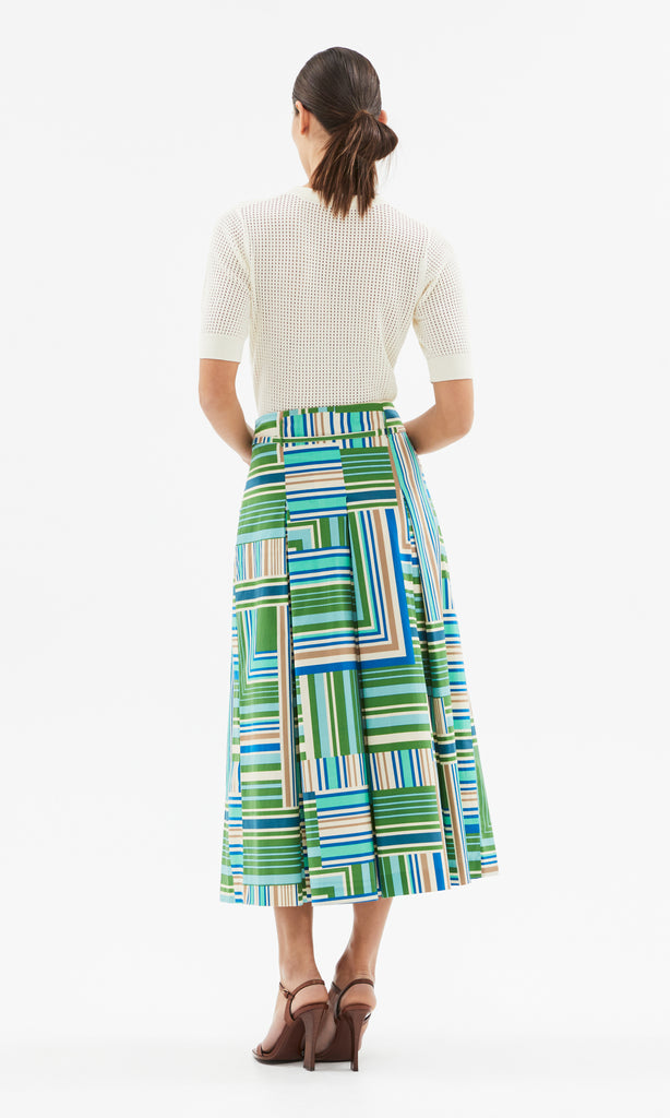 Tapetta A-line Skirt Green/Blue