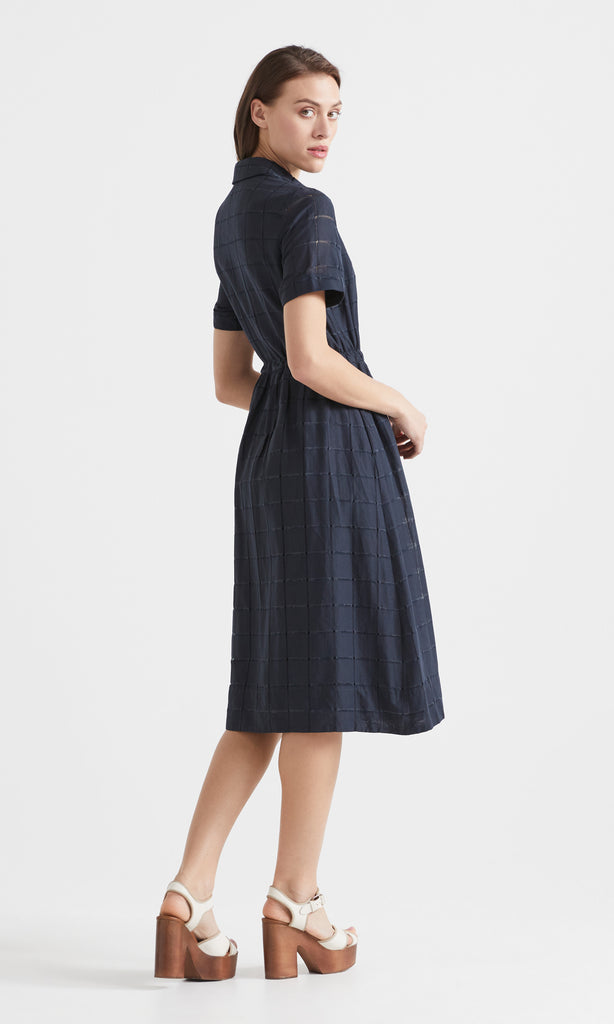 Cefalu Button Front Dress Navy