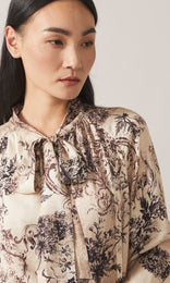 Maisie Tie Blouse Almond