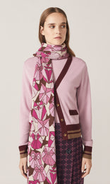 Cadre Jaquard Scarf  Fuchsia Owl