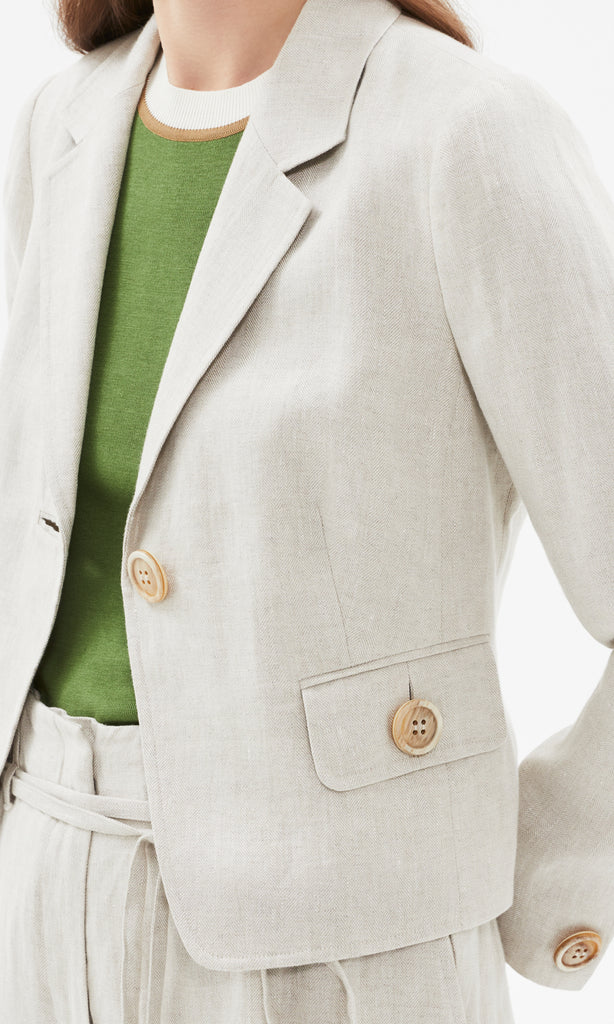 Carnaby Single Button Blazer Oatmeal