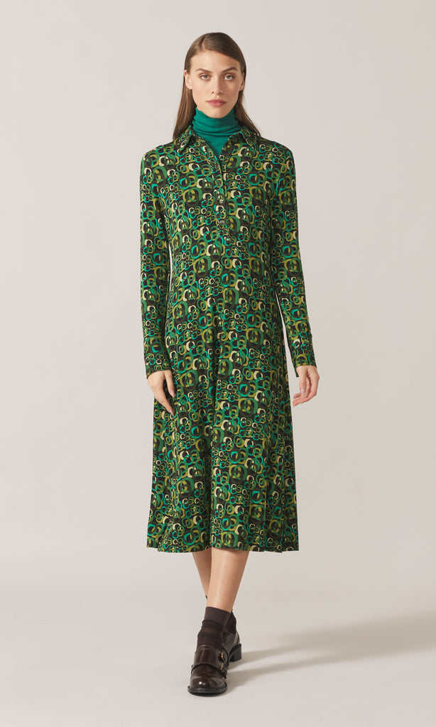 Circolo Jersey Dress Emerald