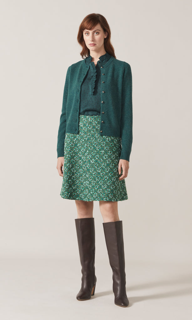 Balloch Crew Cardigan Dark Green