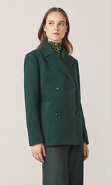 Kelly Dble Breasted Coat Emerald