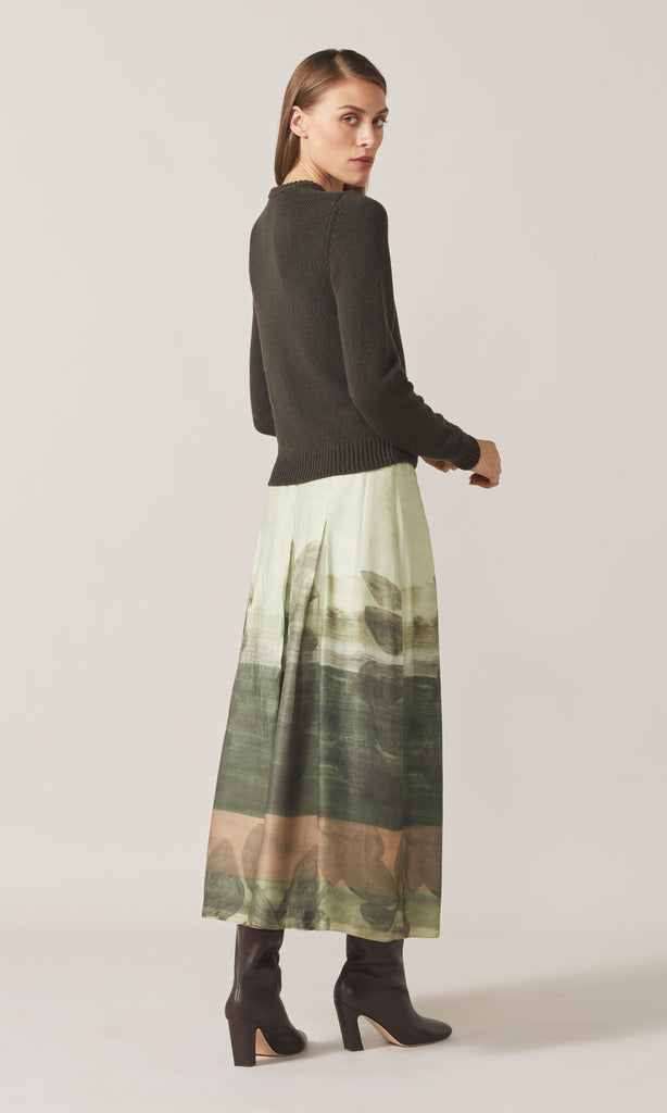 Arabella Floral Applique Knit Olive