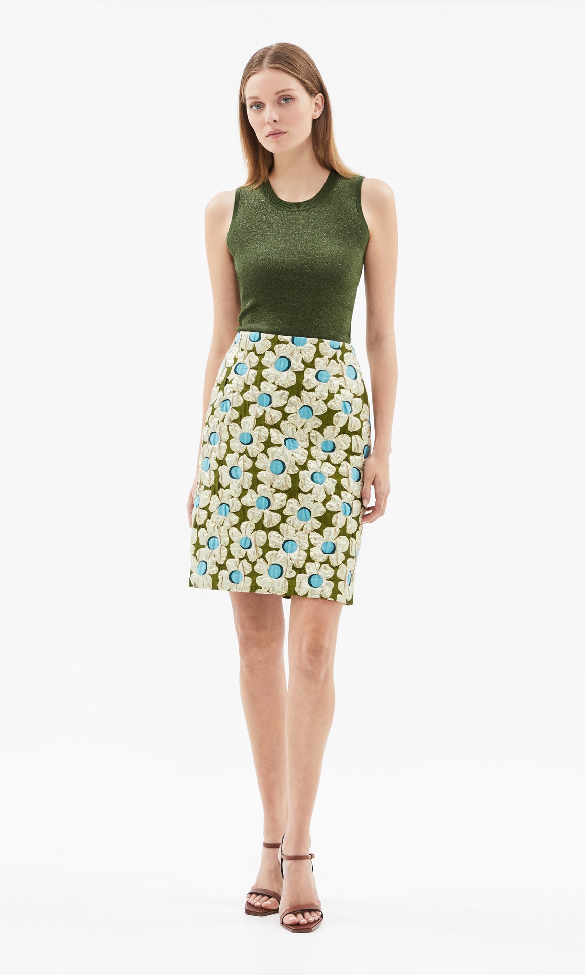 Fiori Skirt Pistachio / Aqua