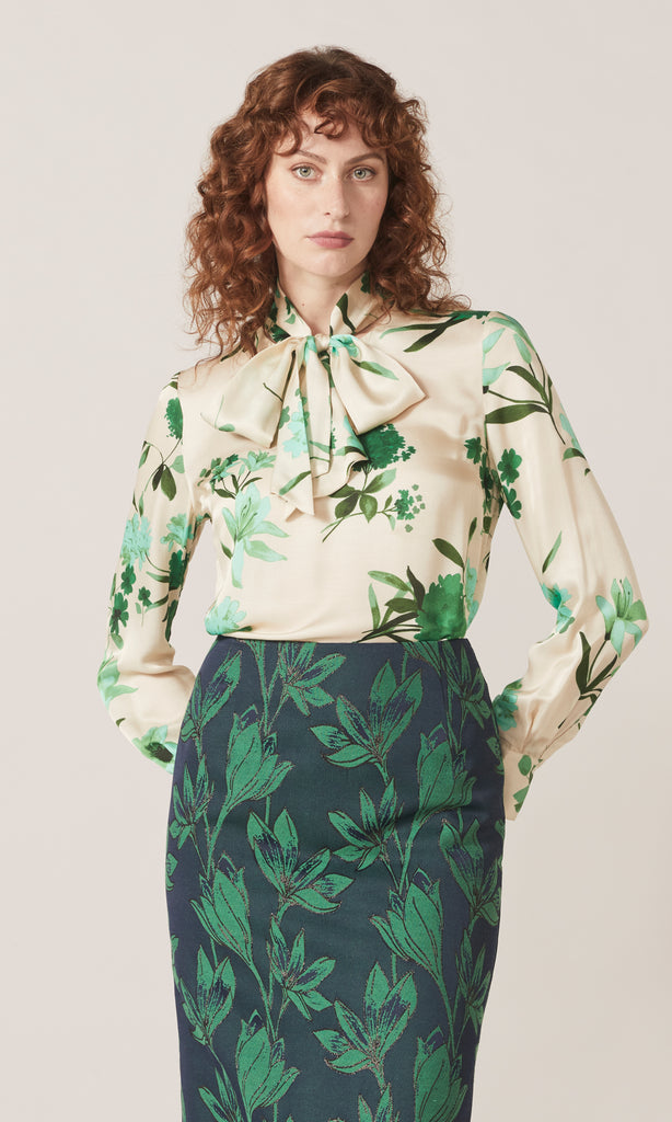 Jardin Tie Blouse Mint