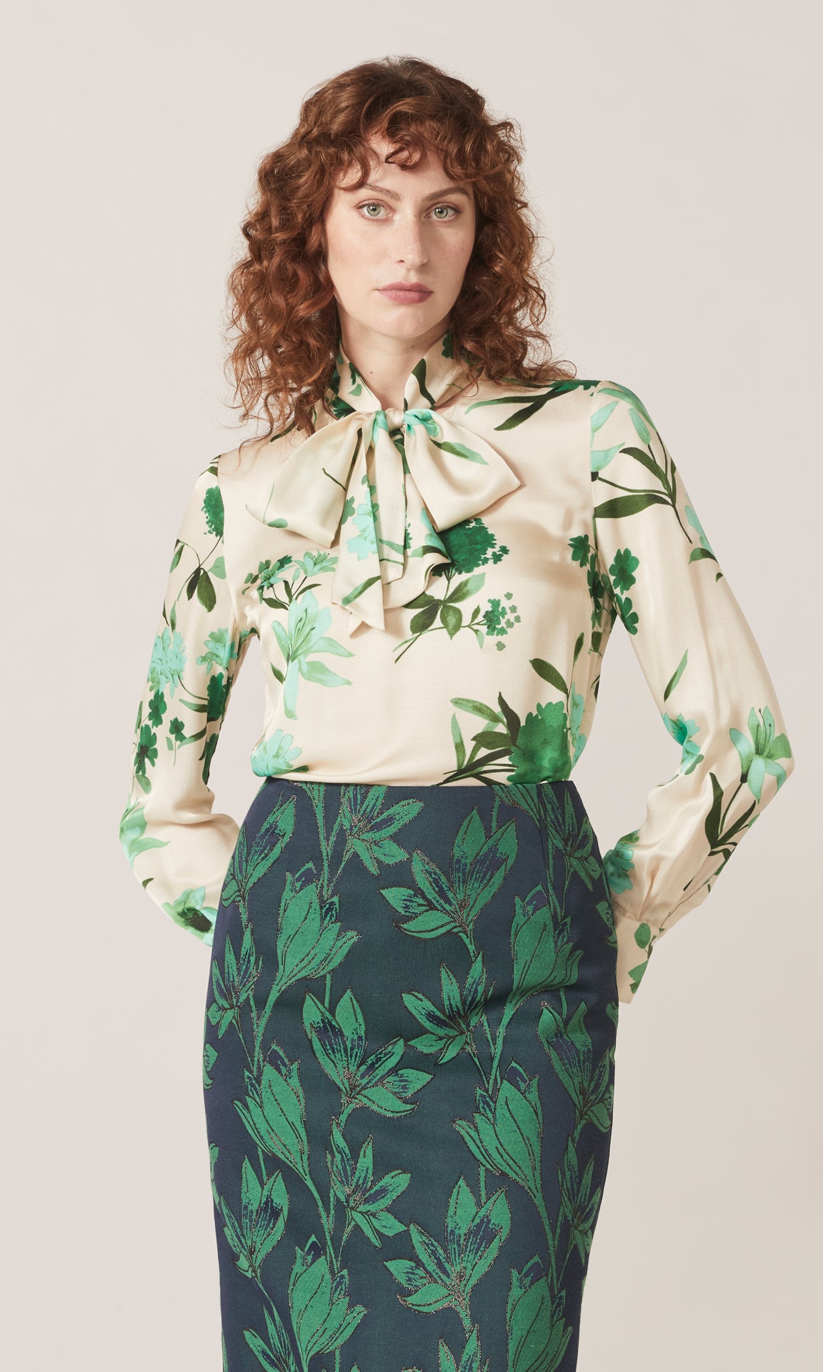 Jardin Tie Blouse Mint