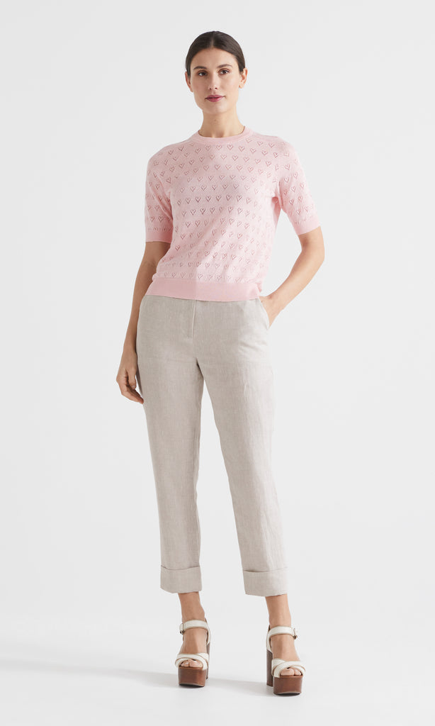 Amore SS Pointelle Light Pink