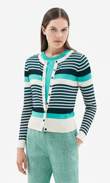 Ciro Stripe Cardigan Mint/Aqua