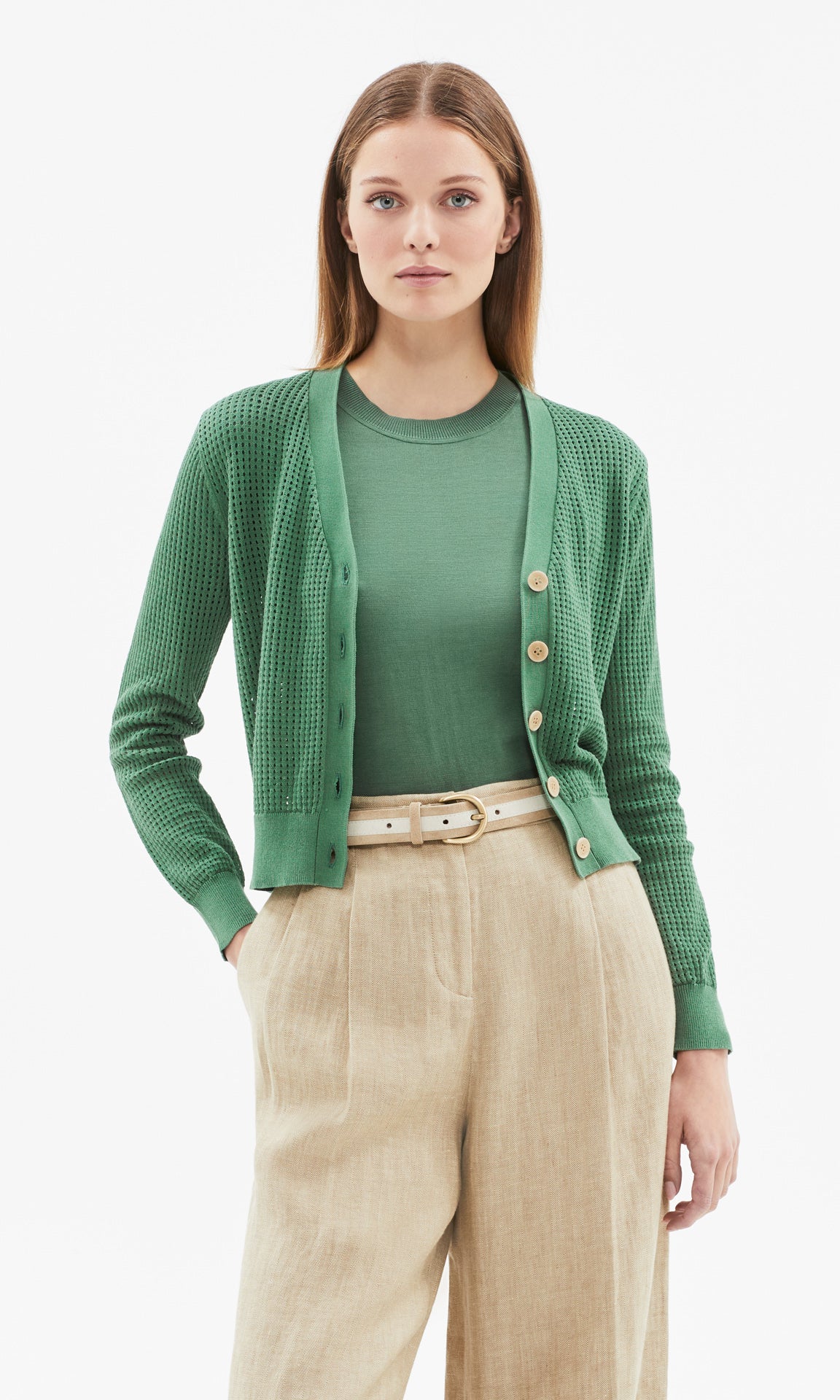 Imperial Vee Cardigan Fern