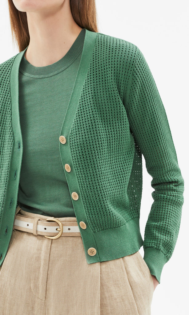 Imperial Vee Cardigan Fern