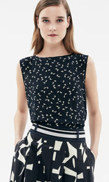 Papillion Blouse Navy/Ivory