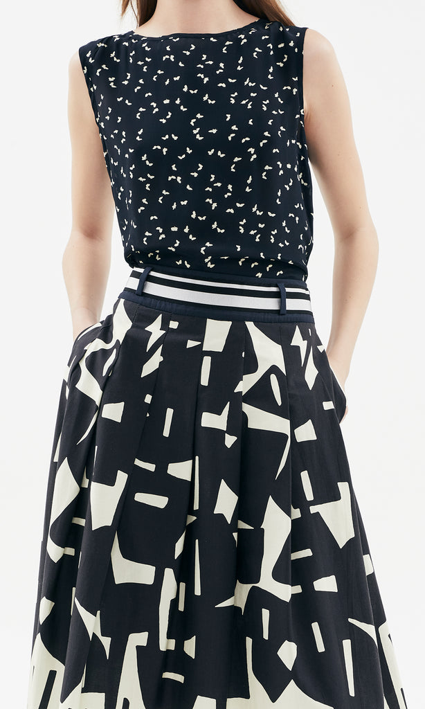 Milano Skirt Navy/Ivory