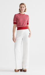 Rousse SS Crew Poppy/Ivory R