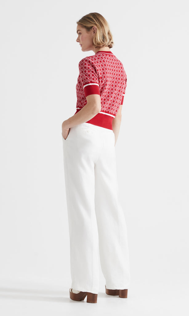 Rousse SS Crew Poppy/Ivory R