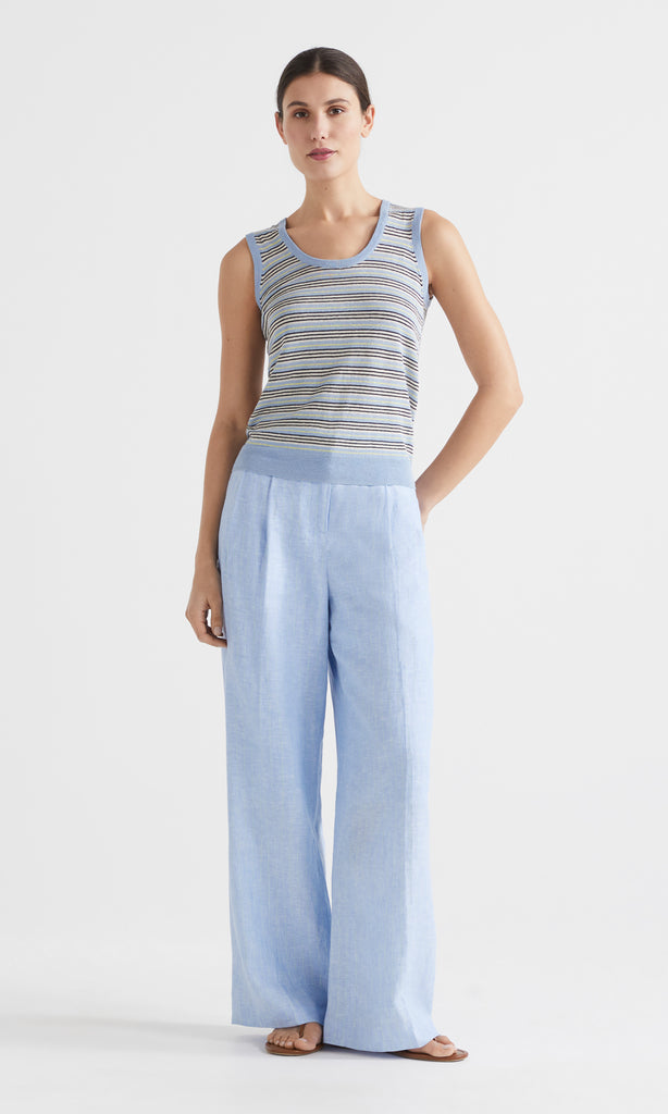 Linea Tank Blue/Navy/Ivory/Lime