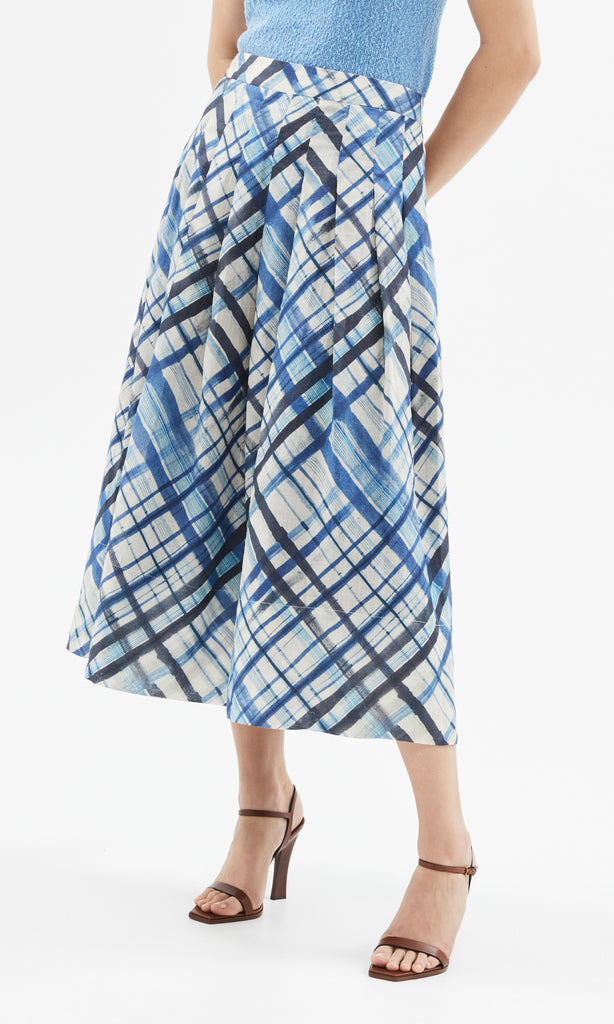 Quadri Skirt Ink/White