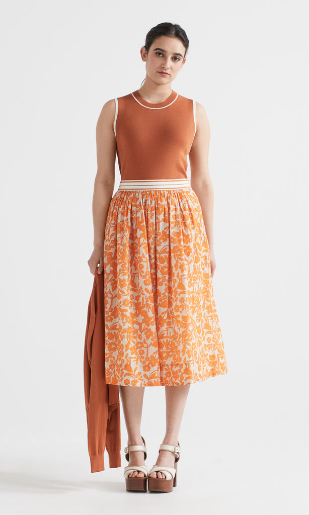 Vera Sleeveless Burnt Orange/Ivory