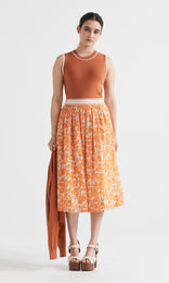 Vera Sleeveless Burnt Orange/Ivory