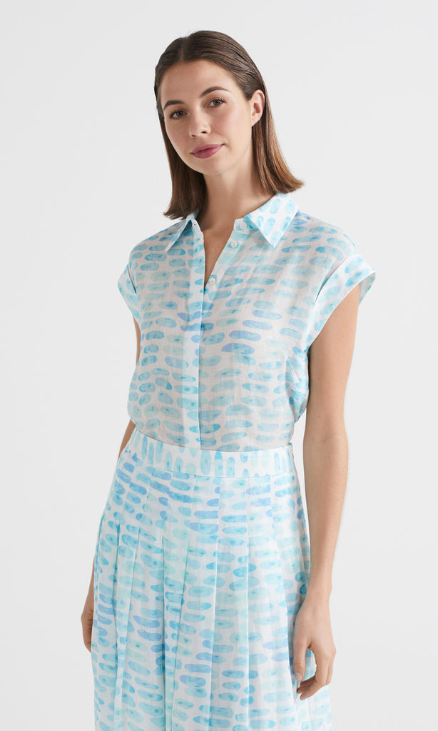 Seascape S/S Shirt Aqua