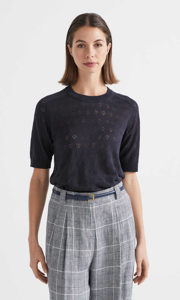 Amore SS Pointelle Navy