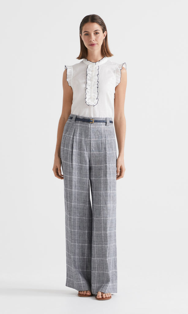 Aria Ruffle Top White