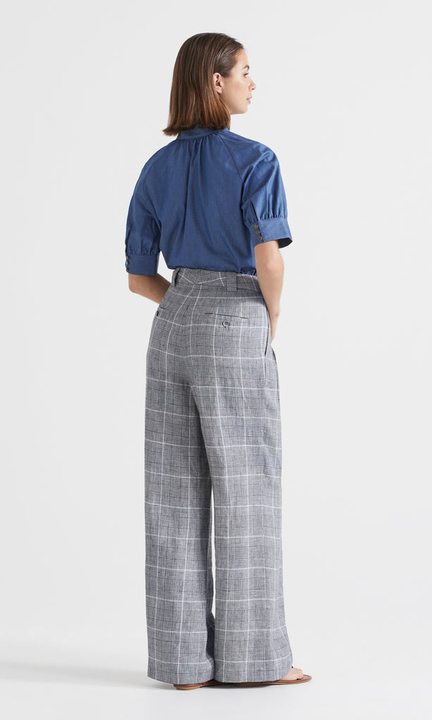 Des Nimes Bow Shirt Mid-Blue