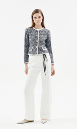 Tivoli Collarless Jacket Navy/Ivory