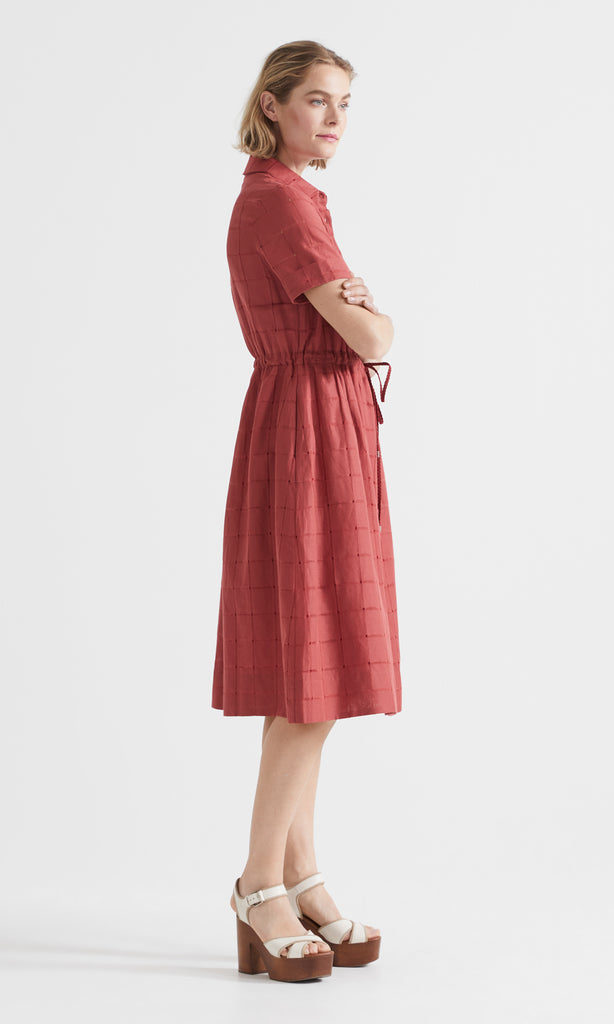 Cefalu Button Front Dress Poppy