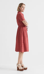 Cefalu Button Front Dress Poppy