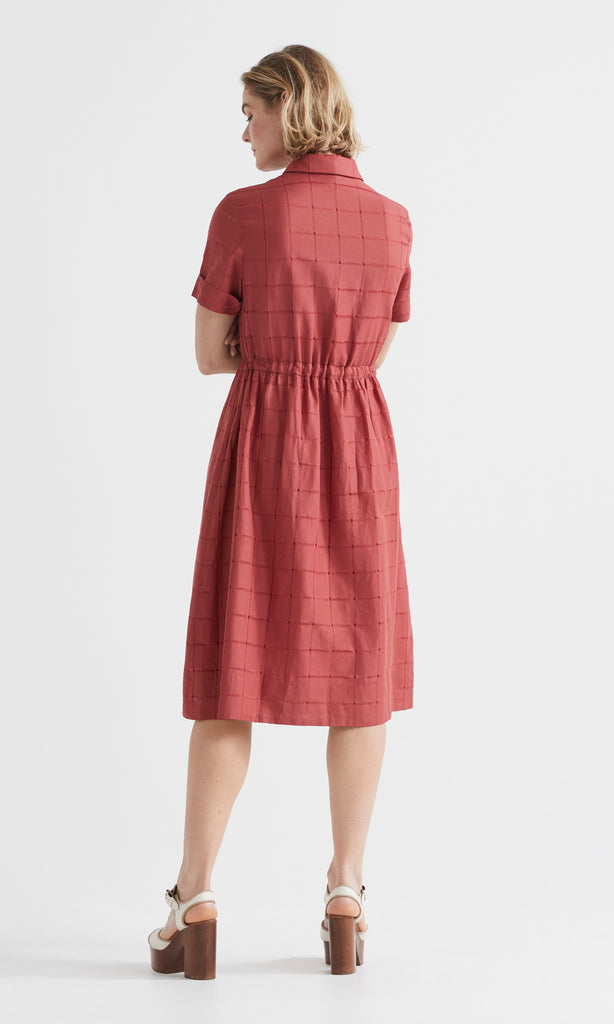 Cefalu Button Front Dress Poppy