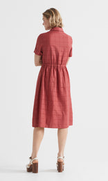 Cefalu Button Front Dress Poppy