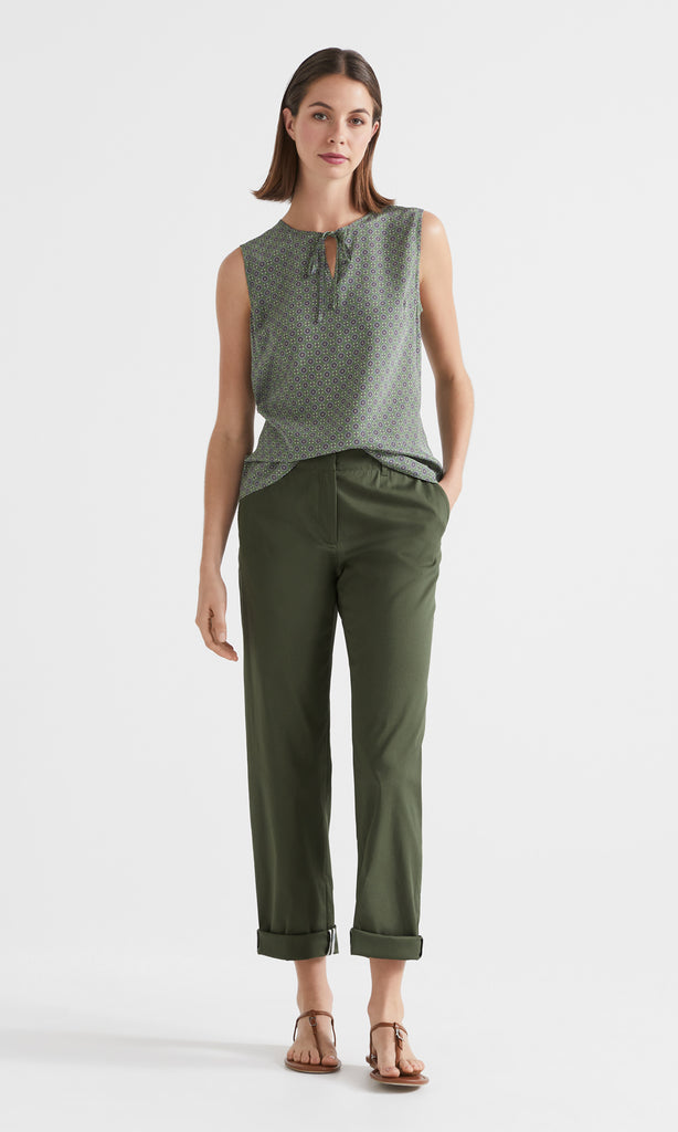 Blair Tie Front Top Spring Green