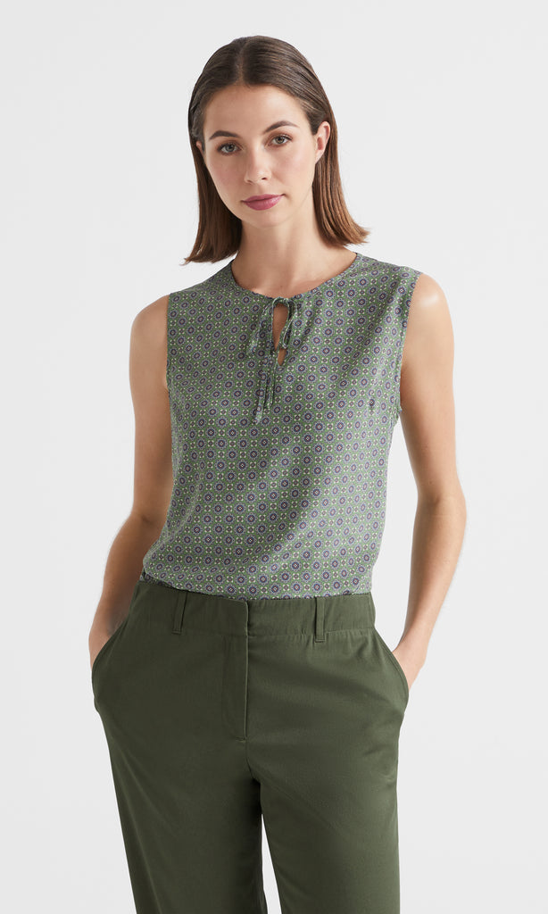 Blair Tie Front Top Spring Green