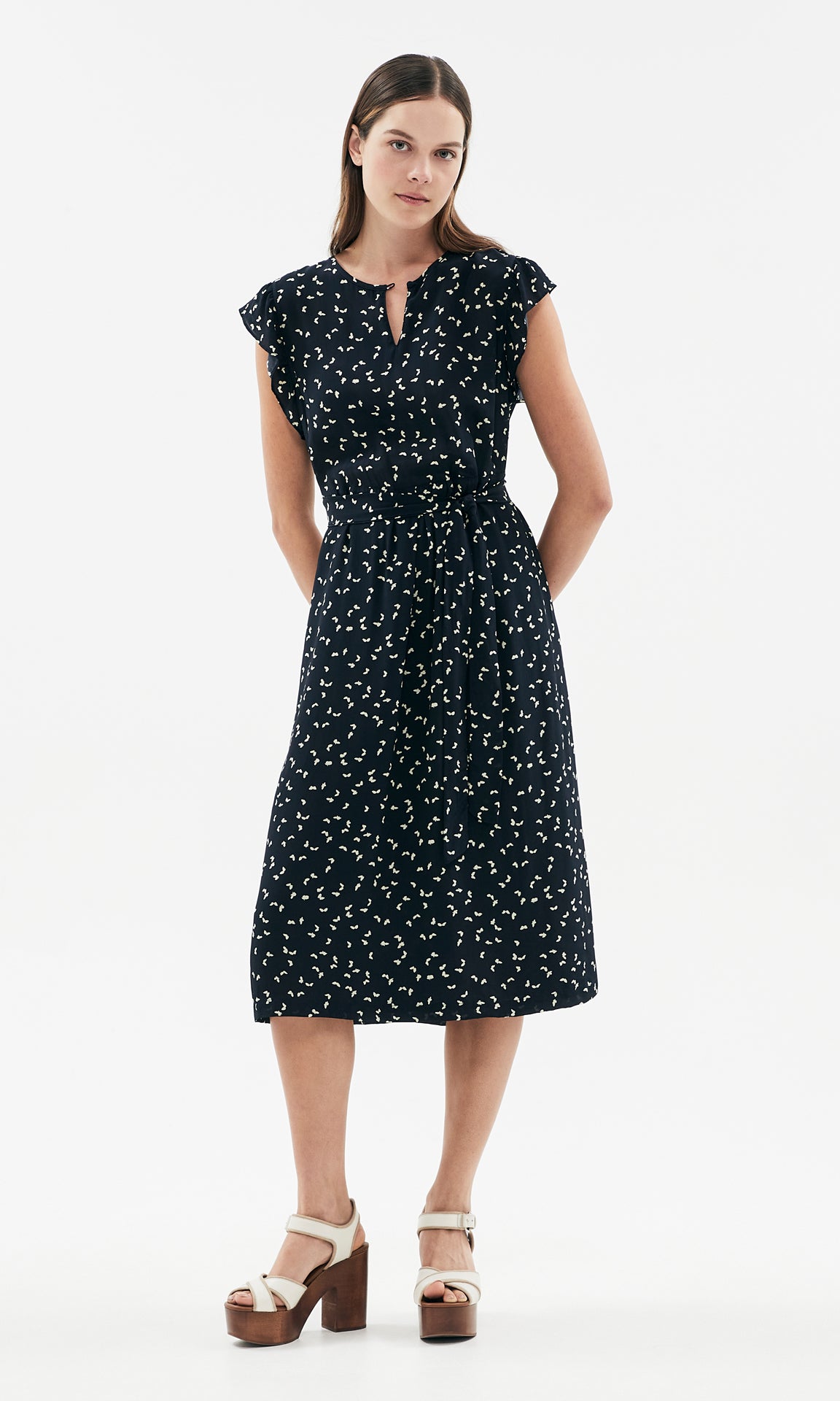 Papillon Dress Navy/Ivory