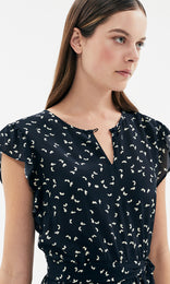 Papillon Dress Navy/Ivory