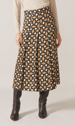 Talia Pleat Skirt Cinnamon