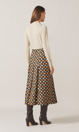 Talia Pleat Skirt Cinnamon