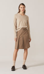 Spencer Pleat Skirt Nutmeg